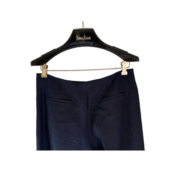 CHARLOTTE BRODY Cropped Pants Wide Leg Linen Lined Zip Navy Blue Size 8 - Picture 3 of 9